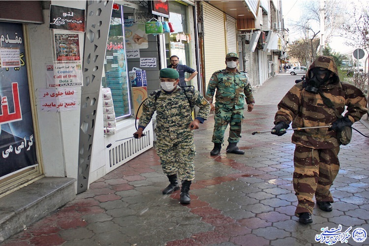 رزمایش ارتش برای مقابله با ویروس کرونا در ایوان برگزار شد