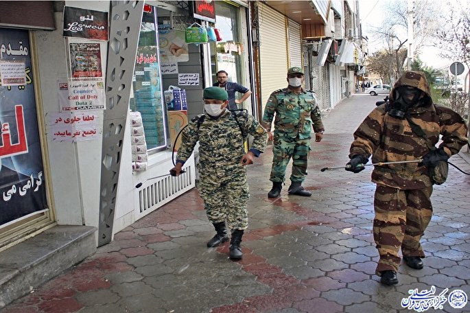 رزمایش ارتش برای مقابله با ویروس کرونا در ایوان برگزار شد