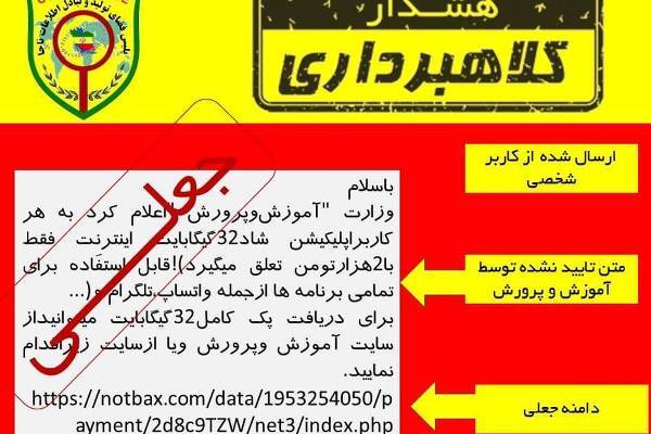 هشدار پلیس فتا به دانش‌آموزان درباره کلاهبرداری پیامکی
