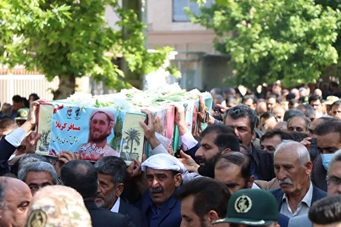 عکس | تشییع پیکر شهید «فیضی‌زاده» در ایلام