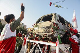 گلباران آمبولانس هدف‌قرارگرفته شده توسط رژیم صهیونیستی در میدان هفت‌تیر